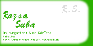 rozsa suba business card
